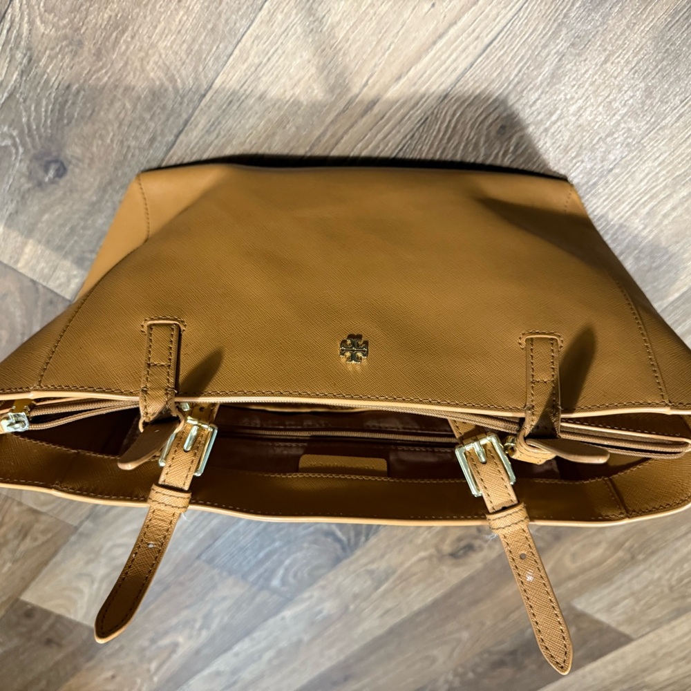 Tory Burch Tan and Gold Leather Tote
